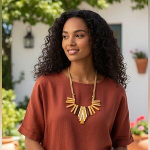 NEW•Zen Bohemian Boho Chic Wooden Hemp Necklace